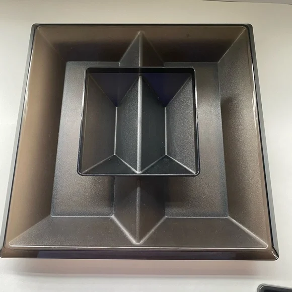 Rare Vintage Black Tupperware Divided Dishes Small Dish with Lid - Picture 2 of 7